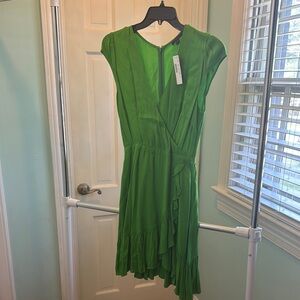 J. Crew Vibrant Green Wrap Dress